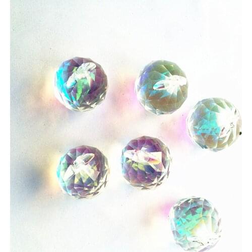 Wholesale 50pcs 20mm clear ABCrystal Faceted Balls Crystal Chandelier Parts suncatcher hanging drops Wedding Lamp Decoration