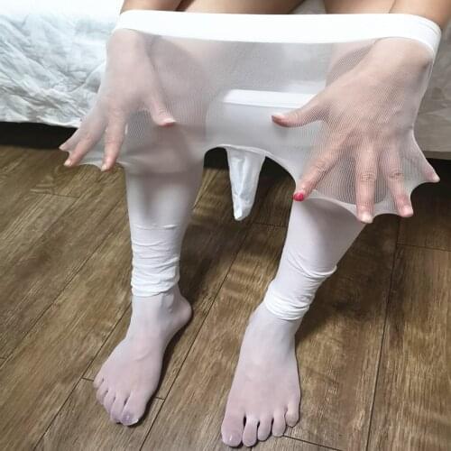 Sexy Men Stocking five Toe Pantyhose Penis Sheath Pantyhose Man 5 Toe Apart Tights High Elastic Breathable Velvet Thin Pantyhose
