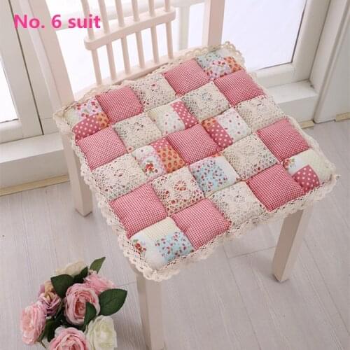 Pastoral Seat Cushion Thick Sofa Seat Mat Cute Hollow Out Lace Edge Chair Decor Office Cushion Pad Bay Window Seat Cushion Q