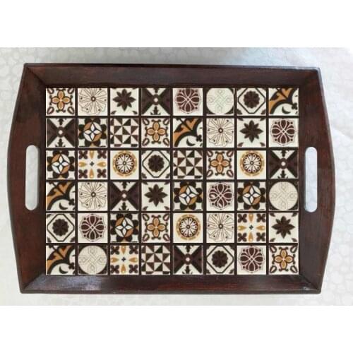Tea set, wooden tray, Coffee tables, Handmade Tea Tray ,Real mosaic surface, serving tray, Drink ware, trays decorative, ramadan