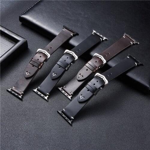 Vintage Bracelet Cow Leather Band For Apple Watch 44mm 40mm 42mm 38mm 6 SE 5 4 3 For Apple Watch Strap iWatch Watchband