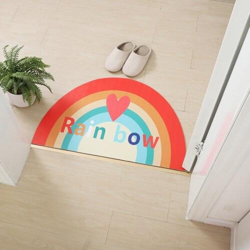 Cartoon PU Leather PVC Floor Mat Door Mat Door Mat Bathroom Absorbent Non-slip Mat Household Door Rubbing Mat Carpet