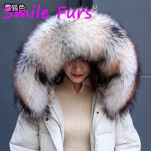 Qearlstar Super Luxury 100% High Quality Winter Scarf Faux Fur Collar For Male Female Kids Jackets Hood Fashion Warm Wraps FY505