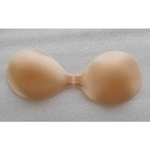 Ultra-thin Reuseable Solid Sticky Push Up Silicone Bra for Women Cream