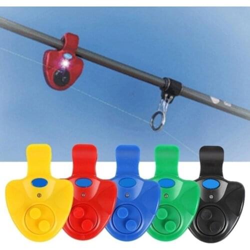 High quality Universal Fishing Alarm Electronic Fish Finder Sound Alerting LED Light Clip On Fishing Rod when Biting 5 Colors