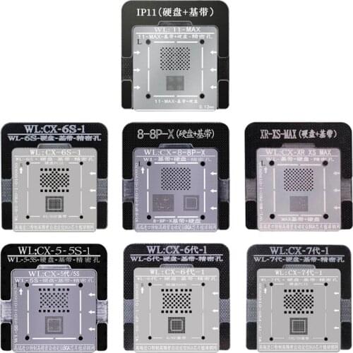 WL NAND For iPhone 6 7 8 X XS XR XSMAX 11 Baseband IC BGA Reballing Stencil Positioning Mold