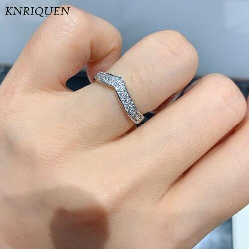 925 Sterling Silver Two Row Rhinestone Irregular Rings Women Luxury Fine Jewelry Fashion Finger Ring for Female Wedding Bands