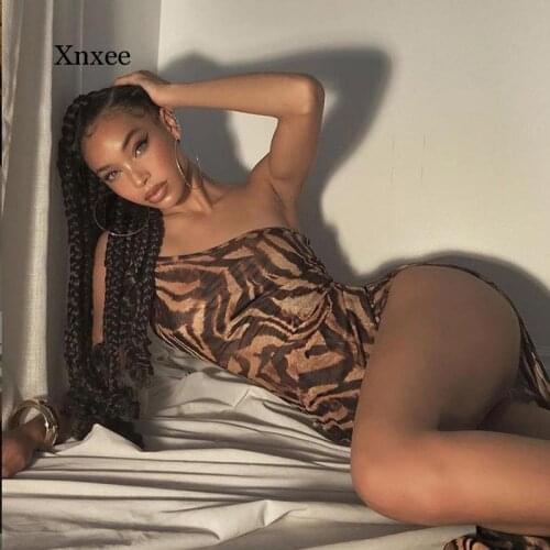 Animal Print Vintage Elegant Maxi Dress for Woman Summer Sleeveless Slim High Street One Shoulder Banquet Party Sexy Split Dress