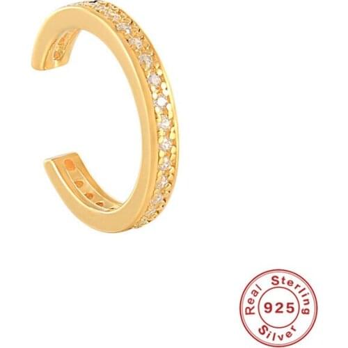 S925 Sterling Silver Ear Clip 1 Pcs Earrings Fashion Simple Temperament Diamond-studded for Women Best Engagement Gift Wholesale