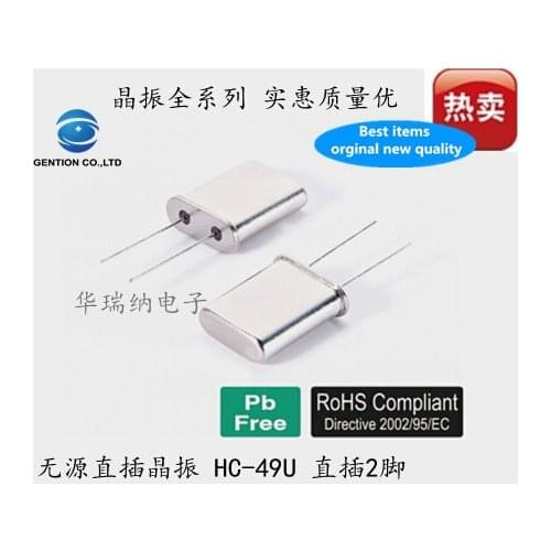 10pcs 100% orginal new 49U In-line passive crystal oscillator HC-49U 2-pin low frequency 2M 2MHZ 2.000MHZ DIP-2 crystal