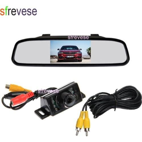 4.3" LCD Mirror Monitor + Waterproof 7 IR Night Vision Car Rear View Reverse Parking Backup Camera Kit