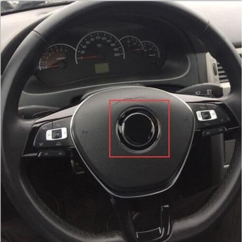 45mm R SR Evil Rabbit Wolfsburg GTI ABT Demon Logo Thin Aluminium Black Sticker Car Styling Steering Wheel Center Emblem for VW