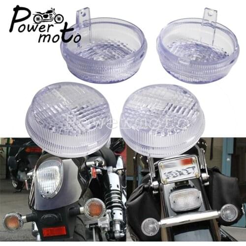 4X Universal Front & Rear Turn Signal Lens 2.75" Indicator Lense Cover For Honda Kawasaki Cruisers VTX VN Vulcan 1300 1600 1800