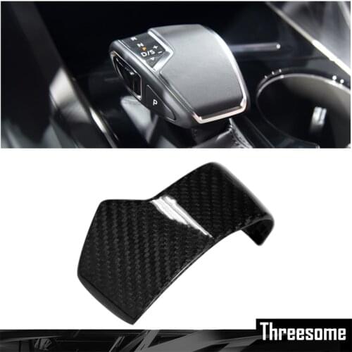 Car Automatic Carbon Fiber LHD Speed Gear Shift Knob Head Cover Cap Sticker Trim For Volkswagen Touareg 2019 2020