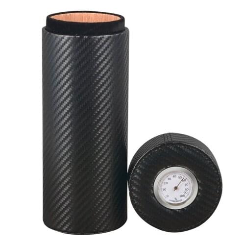 Handmade Portable Black Carbon Fiber Cigar Case for 5 Cigars