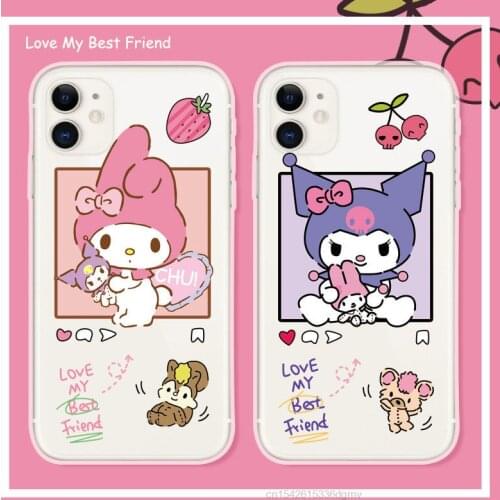 Cartoon Phone Case Shell Soft Cover For iPhone 12 Pro 11 Max 12 Mini Xr Xs Max 7 8 Plus Cases Aesthetic Melody My Kuromi Sanrio