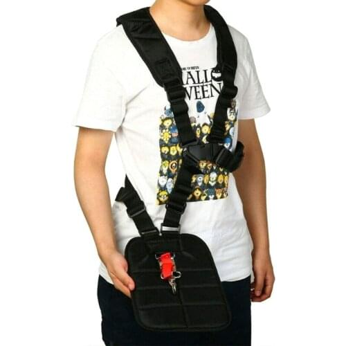Black Comfort Padded Belt Double Shoulder Strap, Trimmer Shoulder Strap for Trimmers Brushcutters Strimmer Harness, Garden
