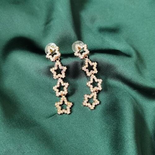 CINKILE New Long Tassel Rhinestone Drop Earrings for Women Bijoux Luxury Shiny Multi Layer Stars Dangle Earrings Jewelry Gifts