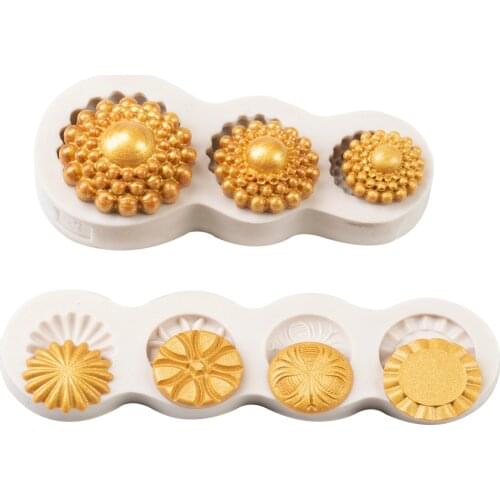 Flower Buttons Jewelry Silicone Molds Diamonds Gem DIY Wedding Cupcake Fondant Cake Decorating Tools Candy Clay Chocolate Mold