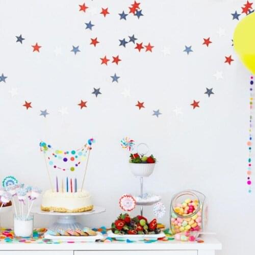 Kids DIY Paper Garland Bedroom Decoration Banner String Flags Star Hanging Toy Children Handmade Arts Crafts Party Ornament Toy