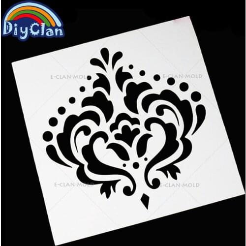 E-Clan 13x13cm Crowns Cake Stencil Fondant Cake Decorating Stencil Tools P0017