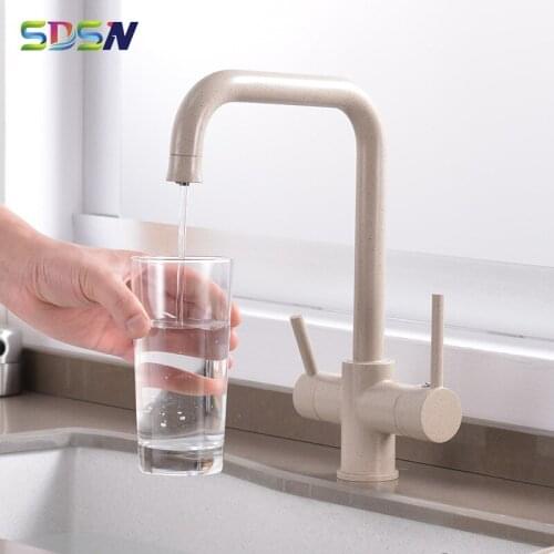 Filter Kitchen Faucet SDSN Healthy Drinking Water Faucet Quality Brass Kitchen Sink Mixer Tap Three Ways Filtered Kitchen Faucet