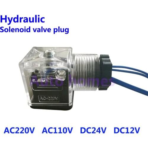 Hydraulic Solenoid coil valve plug Coil with lamp plug Electromagnet Led Indicator AC220V AC110V DC24V DC12V