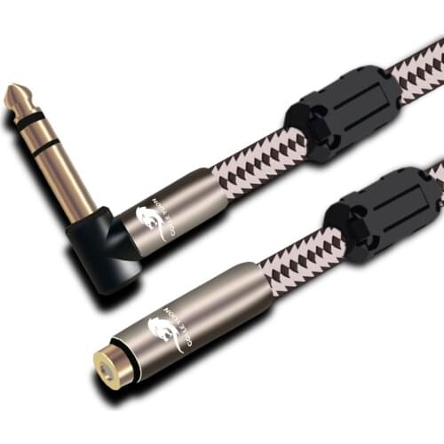 Hifi Audio Cable Angled Jack 1/4" 6.35mm Male to 3.5mm Female Mixing Console Amplifier Stereo TRS Cable Braided 1M 2M 3M 5M 8M