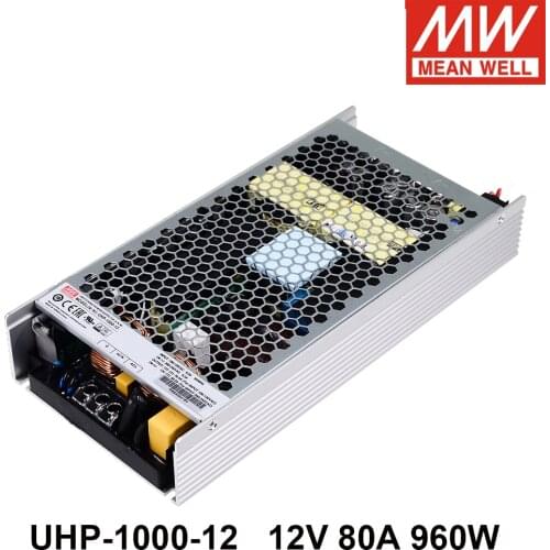 MEAN WELL UHP-1000-12 110V/220V AC to DC 12V 80A 1000W Single Output Switching Power Supply Meanwell PFC Transformer UHP-1000