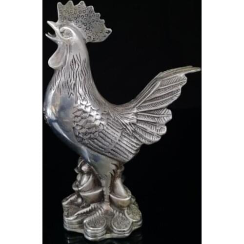 China White copper wealth chicken crafts statue