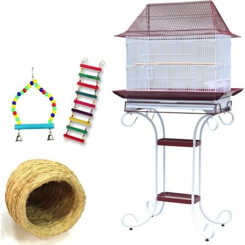 Metal paint breeding tiger skin peony black phoenix myna parrot bird cage