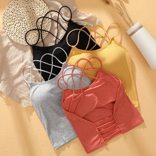 Fashion Sexy Female Crop Tops Cotton Women Sleeveless Straps Tank Top Solid Fitness Lady Casual White Black Top Free Shipping