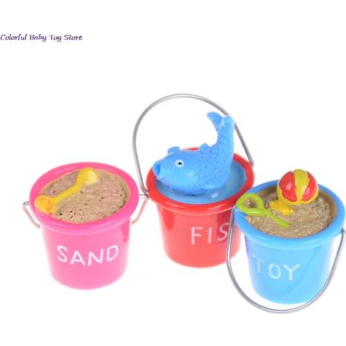 Miniature Model Toys Scene 1:12 Doll House Accessories Randomly Styles DIY Mini Sand Beach Buckets Ornaments Doll House