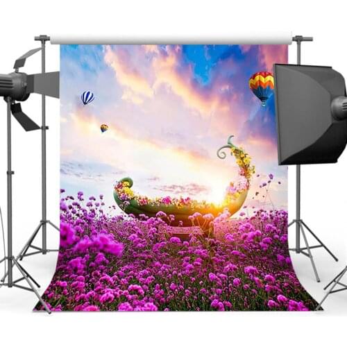 Mehofoto Girl Photo Background Purple Flower Sea Backdrop for Photography Children Photocall CM-5937