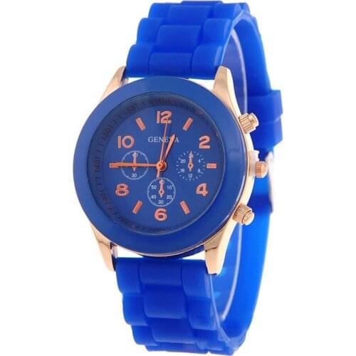 Fashion leisure sports style silicone Geneva three-eye student watch candy color jelly quartz watch female gift luxury