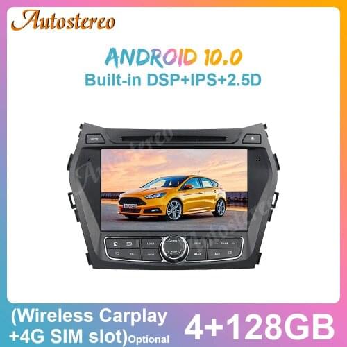 Android10 Carplay 4+128G For Hyundai Santa Fe IX45 2014-2018 IPS Screen Car GPS Navigation Radio Tape Recorder Multimedia Player