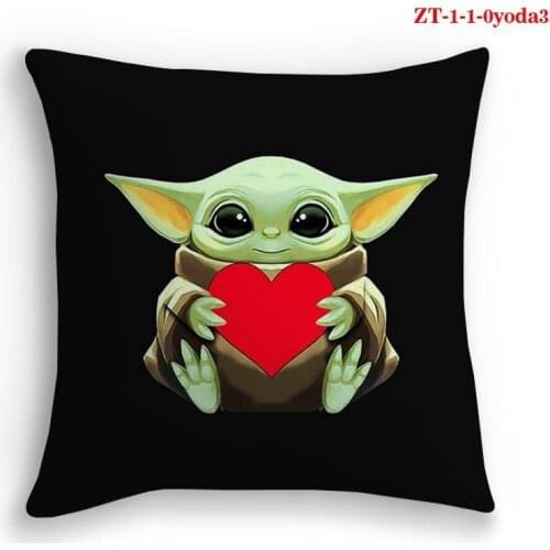 Cartoon Animation Diy Baby Yoda Little Yoda Plush Toy Full Color 3d Digital Printing Furniture Pillow Case Pillow Case