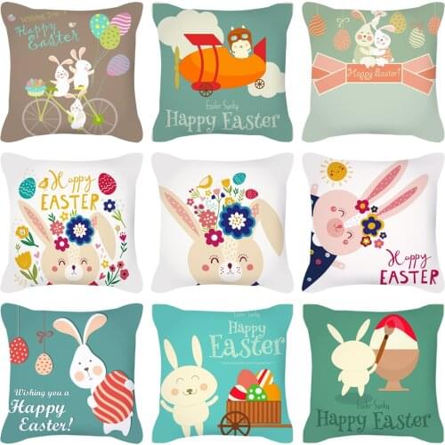 Peach skin Nordic ins wind pillow cover cute rabbit head cushion cover home decoration products