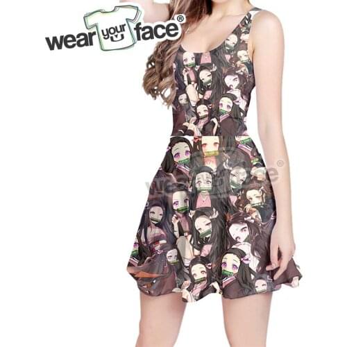 Anime Kamado Nezuko Otaku 3D All Over Print Skater Dress Hipster Fashion Women Clothes Casual Holiday Bodycon Dress Plus Size