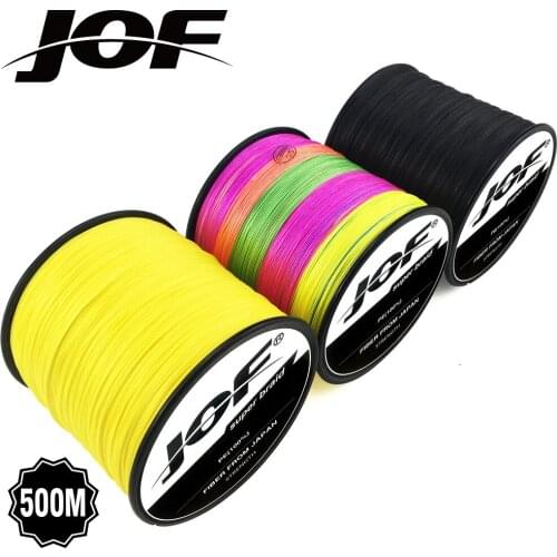JOF 2018 500m 8 strands Braided Fishing Line 22,31,39,43,52,61,78LB Multifilament Fishing Line