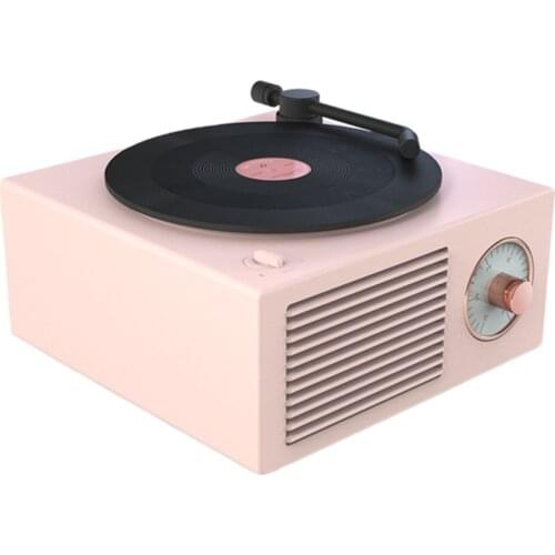 Vinyl Record Player Speaker Wireless Portable Mini Steel Retro Atomic Speaker Radio Cassette Recorder