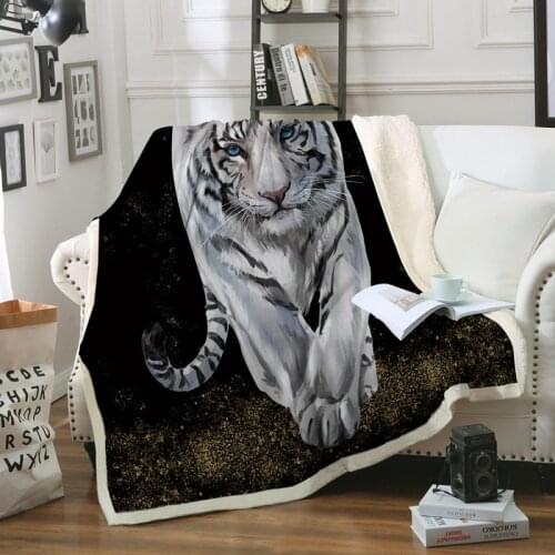Luxury Black Animal Series Super Warm Soft Throw Sofa Bed Cover Rectangle Fleece Blanket Travel Office Home Wool Blankets #sw