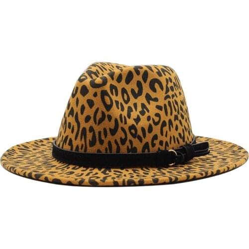 Seioum Women Men Wool Fedora Hat With Leather Ribbon Gentleman Elegant Lady Winter Autumn Wide Brim Jazz Church Panama Cap