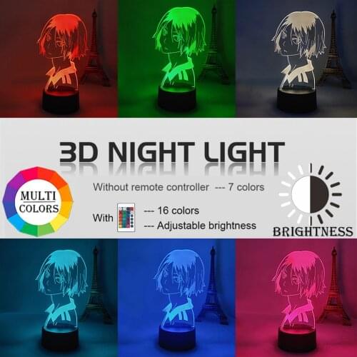 LED Illusion Light 3D Acrylic Led Night Light Anime Character Shape Lamp with Remote Control Home Supplies B88