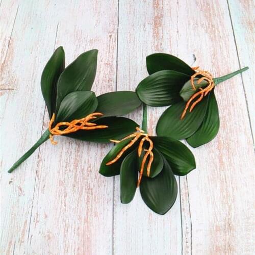 Leaf Home Vase Flower Simulation Phalaenopsis Arrangement with Materials Wedding Flower Hotel Home Decoration Artificial Leaves