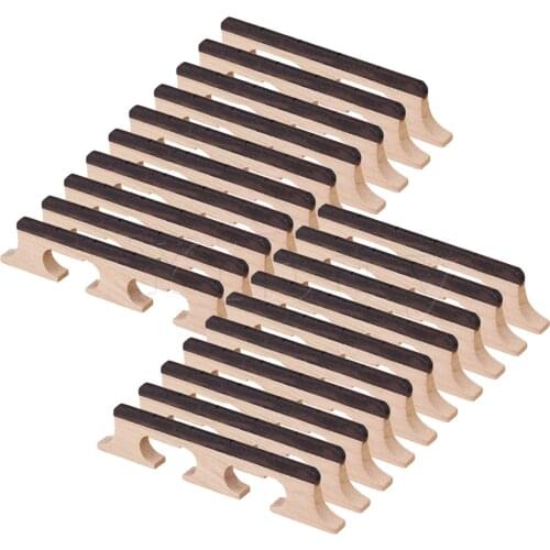 Yibuy 4 String Guitar Bridge Maple for Ukulele Banjo Wood Color Set of 20
