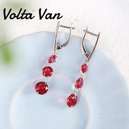 Volta Van Women Drop Earrings 925 Sterling Silver Pendientes Plata 2021 New Zircon Fine Jewelry Elegant Geometric Earrings