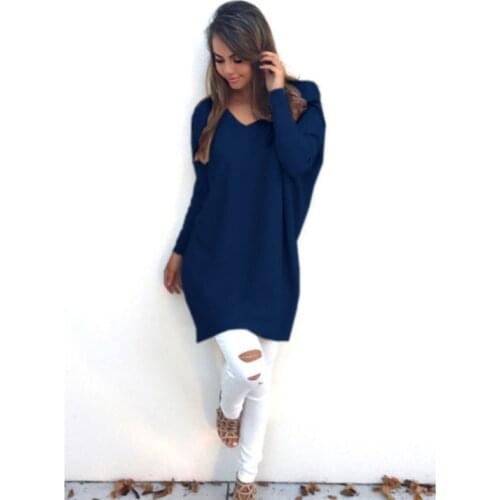 Ladies Slim V-Neck Sweater Women Long-Sleeve Sweater Stylish Basic Solid Color Sweater For Femme Autumn Women Clothing