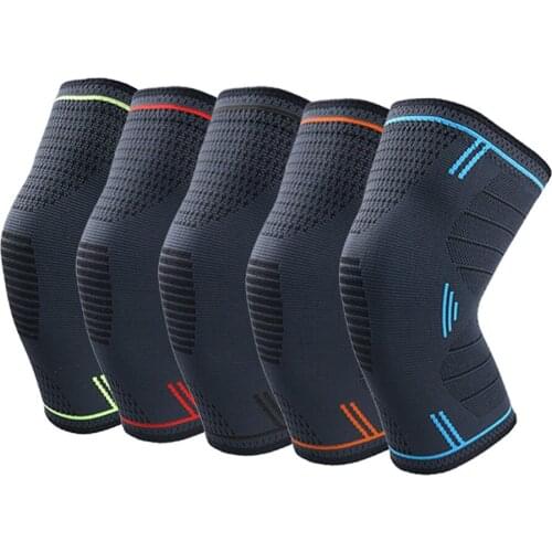 1 pair Elastic Knee Pads Sports Fitness Kneepad Protective Gear Support Running Basketball Volleyball Knee Patella Brace