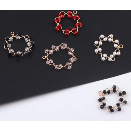 2pcs Korean Style Sweet Earrings Fashion Simple Lovely Pearl crystal garland Earrings for Women Girls DIY Jewelry Accessories